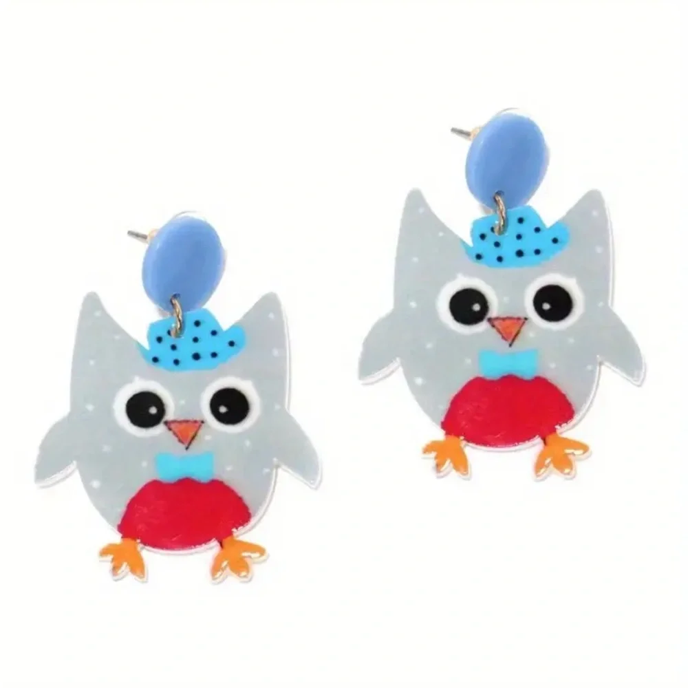 Cartoon Owl Dangle Earrings